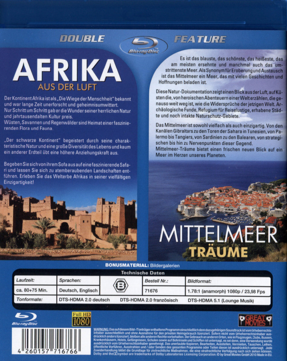 Afrika aus der Luft/Mittelmeerträume - Die schönsten Landschaften aus der Vogelperspektive