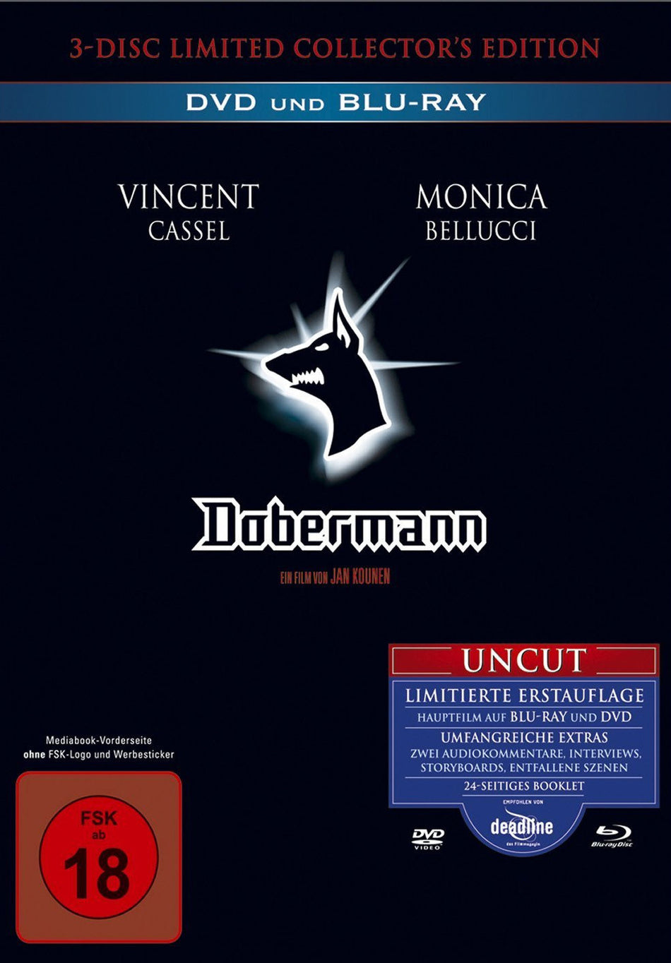 Dobermann - Uncut  [LCE] [2 DVDs]  (+ Blu-ray)