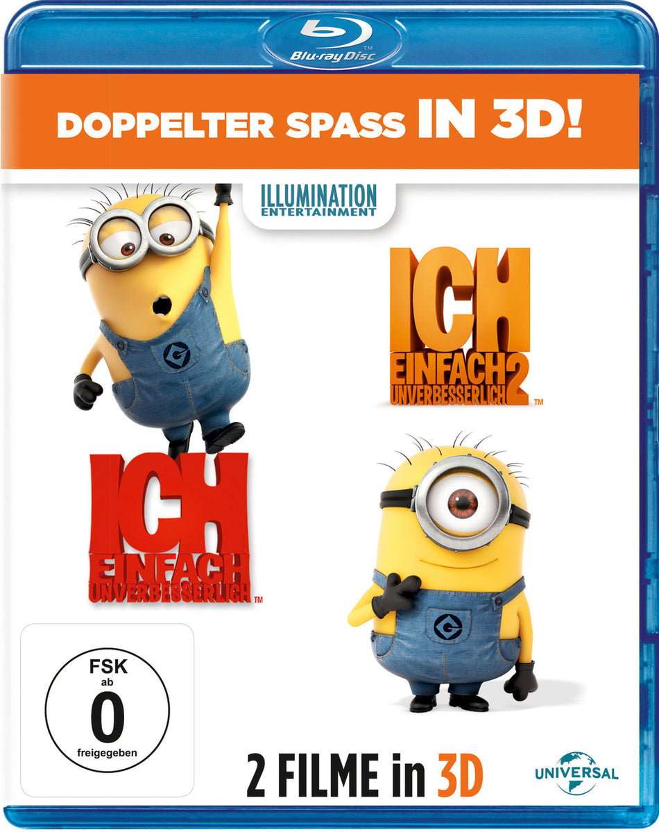 Ich - Einfach unverbesserlich 1&2  [2 BR3Ds] (+ 2 Blu-rays)