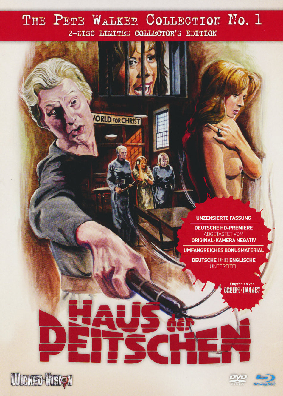 Haus der Peitschen - Pete Walker Collection No. 1 - 2-Disc Limited Uncut Collector´s Edition  (Blu-ray & DVD) - Limitiertes Mediabook auf 555 Stück, Cover B)